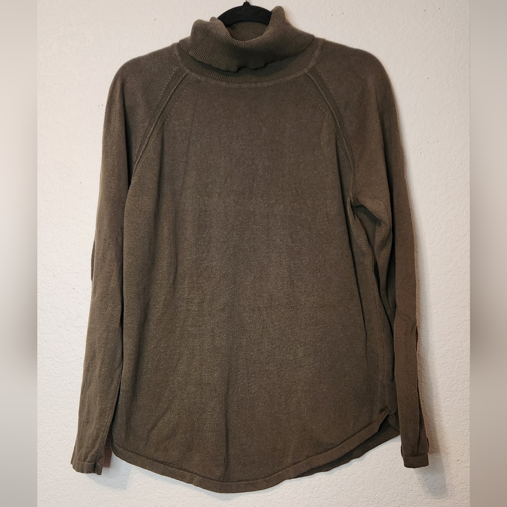 Jeanne Pierre Cotton‎ Turtleneck Taupe Heather Sweater, Size XL